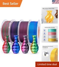 Silk PLA 3D Printer Filament Bundle, Shiny Dual Color PLA Filament 1.75mm Pac... picture