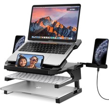 Laptop Stand, 20 Angles Two-Layer Height Adjustable Laptop Stands, Portable L... picture