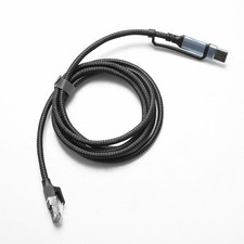 1.8M USB-A/Type-C to RJ45 Ethernet Cable 100Mbps Braided for Laptop Phone Tablet picture
