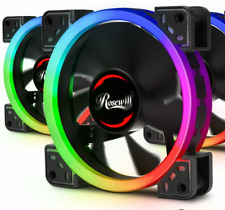 120mm RGB Case Fans (3-Pack) and 8-Port Hub Set, Quiet Dual Ring True RGB LED picture
