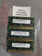 Micron 6GB (3x2GB) PC3-8500s DDR3 laptop memory ram picture