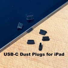 USB C Port Cover for iPad, iPad Dust Plug, Charging Port Cap, Black Silicone Set picture