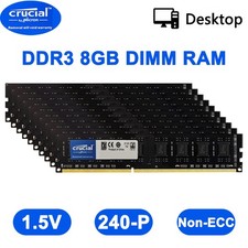 Crucial DDR3 80GB 1600MHZ 1.5V 240-P Dual Channel DIMM Desktop Memory RAM 10x8GB picture