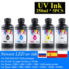 5*250ML LED UV Ink for Ep 1390 1400 1410 4880 L1800 DX4 DX5 DX6 DX7 Printhead picture