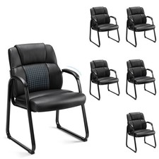 Waiting Room Chairs Set of 6 Office Guest Black Sweetcrispy picture