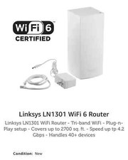 Linksys HomeWRK LN1301 Tri-band Wi-Fi 6 4.2Gbps MX4300 - White 2700 sq. ft. picture