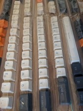 YMDK Double Shot 122 Dyed PBT Shine Through OEM Profile Keycap Carbon picture