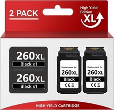 2 Black Replacement for Canon PG-260 XL 3706C001 Black High Yield Ink Cartridge picture