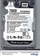 Western Digital 750GB WD7500BPKT-60PK4T0 DCM: HHCTJAN SATA 2.5