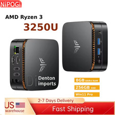 Nipogi Mini PC AMD Ryzen 3 3250U 8GB DDR4 256GB M.2 SSD Windows 11 Pro US Stock picture