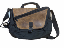Waterfield Cargo Laptop Messenger Travel Bag Brown Leather Waxed Canvas USA Made picture