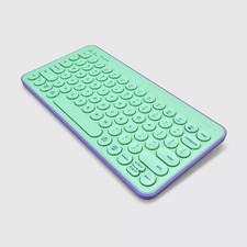 Heyday Wireless Keyboard Bluetooth Green/Purple Compact Open Box picture