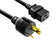 8ft NEMA L5-30P to C19 Heavy Duty Power Cord 12AWG 20A 125V, Black picture