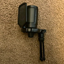 Black USB-C Desktop Microphone w/ Pop Filter, Adjustable Tripod Stand picture
