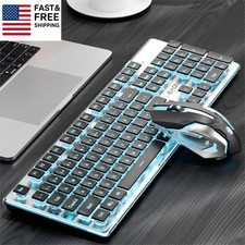 V3 Wireless Keyboard and Mouse with Blue Backlit, Metal Panel, Bluetooth/2.4G picture