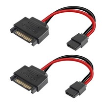 Sata Power Adapter 15 To 6 Pin Slimline Cable 2 Pack picture