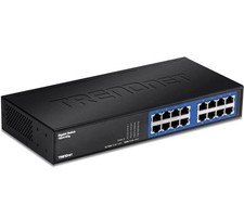 16 Port Gigabit Ethernet Switch TRENDnet TEG S16DG Desktop Fanless Energy Saving picture