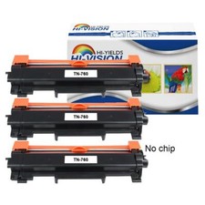 3 pk Toner Cartridge fits Brother TN760 HL-L2370DW XL HIGH QUALITY picture