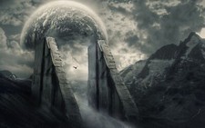 Landscape fantasy art planet the lord of rings argonath Custom Gaming Mat Desk picture