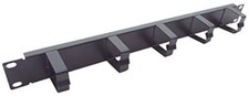 CNAweb 1U 19-Inch Cable Wire Management Network Panel Black  picture
