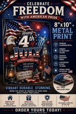 Fourth of July Metal Print 8x10 Wall Art Decor Patriotic American Flag picture