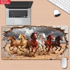 2D Flat 1pc Running Horses Pattern Pad for Desk, Gaming, Office Decor, Non-Sli picture