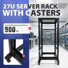 27U 4 Post Open Frame Network Data Server Rack W/ L Rails 22