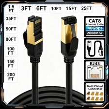 CAT8 RJ45 Ethernet Cable Super Speed 40Gbps Cat 8 Network Cable Gold Plated Lot picture