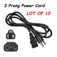 10 Pack USA Standard AC Power Cord Cable Desktop Monitor Computer PC 6ft IEC320 picture
