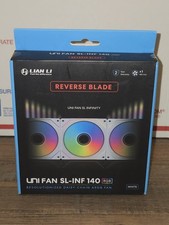 New, Sealed Lian Li UNI Fan SL-INF 140 RGB Single Pack ARGB reverse blade White picture