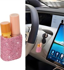 Bling Car Lip Balm Holder, Self-adhesive, Pink Crystal Rhinestone Auto picture