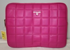 NWT Michael Kors Large Tech IPAD or Laptop Wild Berry Pink Zip Clutch Case Bag picture