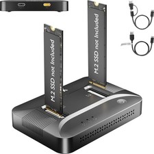 Tool-Free Dual-Bay NVMe M.2 SSD Reader Dock 10Gbps 16TB Expansion picture
