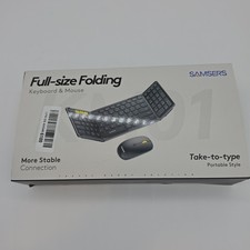 Foldable Keyboard and Mouse, Samsers Folding Bluetooth Keyboard Combo, 2.4G + BT picture