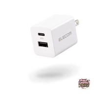 NEW ELECOM Charger AC Outlet USB-C to USB-A 2-Port 20W PD Compatible Foldable picture