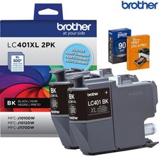 Brother Genuine High Yield 2-Pack Black Ink Cartridges + Deco Essentials Guide picture