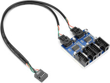 USB 2.0 Motherboard Splitter 9 Pin Male to 4 Female Internal USB Hub 30cm picture