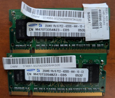 2 SAMSUNG 256MB 1Rx16 PC2-3200S LAPTOP RAM Memory M470T3354BZ3 CD5 picture