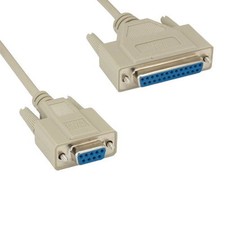 6-10Ft DB9 Female to DB25 Female Null Modem Serial Cable 28 AWG Crossover Pin PC picture