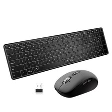 Wireless Bluetooth Keyboard and Mouse Combo (USB + Dual BT), Multi-Device Sli... picture
