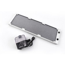 White 360mm Aluminum Radiator with 300T 12V Pump and Reservoir for PC Cooling picture