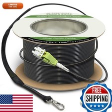 YUTIANHOME 50m/165ft OM5 Multimode Armored LC LC Fiber Optic Patch Cord, Black picture