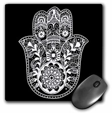 3dRose Black and White Hamsa MousePad picture