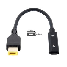 cablecc Type C USB-C to Rectangle 11.0x4.5mm Power Plug Black Retangle Jack  picture