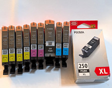 Canon Genuine PIXMA PGBK250XL, & CLI-251 Color Ink Cartridges Set Of 10 picture