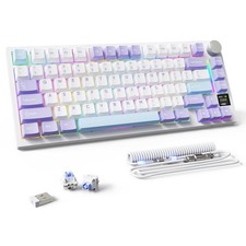 MAMBASNAKE X820 Mechanical Keyboard White Purple Shark Switch picture