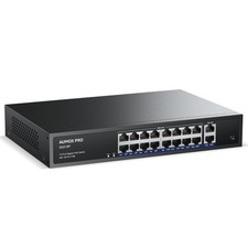 AUMOX PRO 18 Port Gigabit PoE Switch 250W 16PoE 2 Uplink Rack Mount VLAN picture