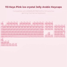 Jelly Round Side Keycaps 113 Keys Translucent White Backlit Mechanical Keyboard picture