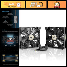 Ultra-Quiet Dual 120mm USB Cooling Fan with Speed Controller for Electronics picture