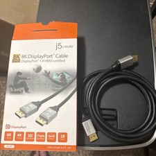 J5 Create 8K Display Port Cable 6.6 Ft 1.4 NEW Open Box picture